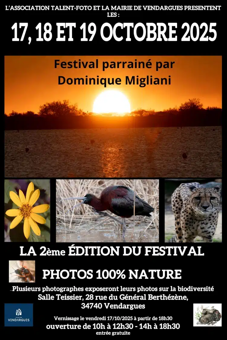Affiche de la 2ème édition du festival photo nature de Vendargues
